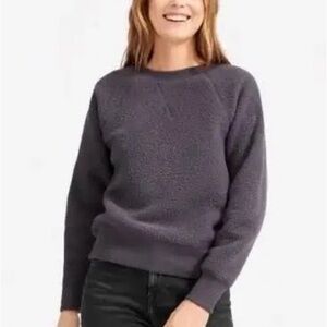 Everlane Black Renew Fleece Oversized Crew Sweater Size XS
